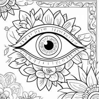 Mystiskt Oga Med Blommor Malarbild 108052 45088