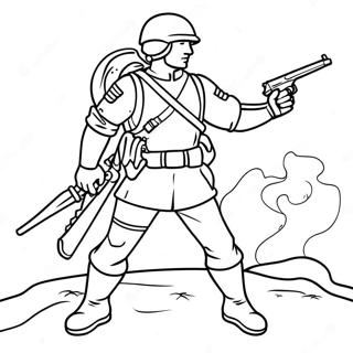Modig Soldat I Strid Malarbild 108309-45273