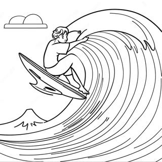 Surfare Som Rider Pa En Jattevag Malarbild 108828 45685