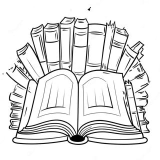 Fantasi Sidorhylla Med Bocker Malarbild 109162-46005