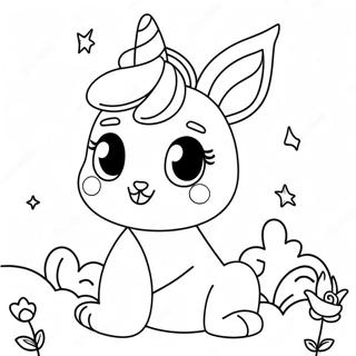 Sot Kaninflicka Unicorn Med Glittrande Malarbild 109443 46222