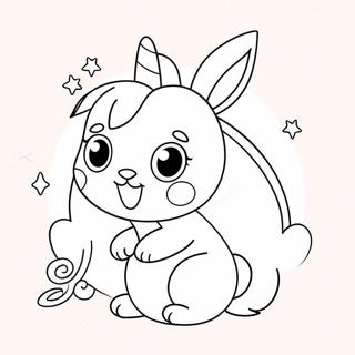 Sot Kaninflicka Unicorn Med Glittrande Malarbild 109443 46223