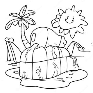 Solig Dag Pa Vattenpark Malarbild 109778-46490