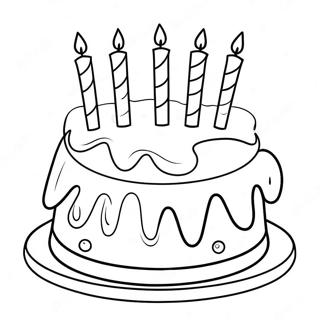 Fargglad Malarbild Med 5 Ars Fodesledagstarta 110752 47239