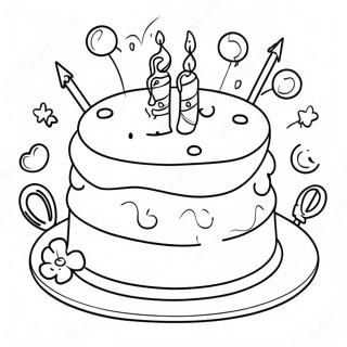 Fargglad Malarbild Med 5 Ars Fodesledagstarta 110752 47240