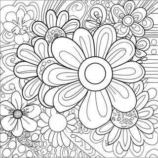 Groovy Blomsterkraft Malarbild 111554-47890