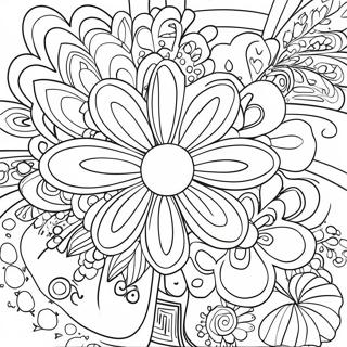Groovy Blomsterkraft Malarbild 111554-47891