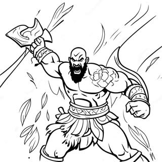 Kratos Slass Mot Monster Malarbild 112779-48844