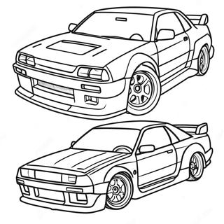 Klassisk Jdm-Driftbil Färgläggningssida Målarbilder