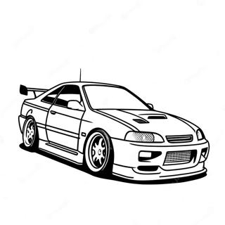 Färgläggningssida För Jdm-Tunad Fordon Målarbilder