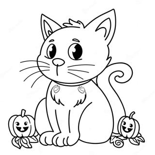 Halloween Svart Katt Målarbilder