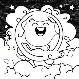 Farglaggningssida Med Fullmane I En Stjarnklar Himmel 113398-49446