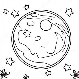 Farglaggningssida Med Fullmane I En Stjarnklar Himmel 113398-49447