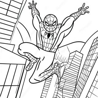 Spiderman Bland Oss Actionscen Malarbild 113450 49485