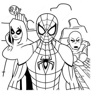 Spiderman Bland Oss Team Malarbild Målarbilder
