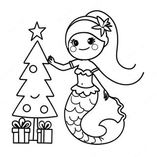 Gladjefylld Julsjojungfru Dekorerar Ett Trad Malarbild 113603-49606