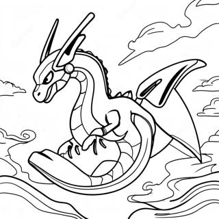 Mega Rayquaza I En Stormig Bakgrund Malarbild 113941-49873