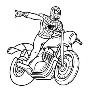 Spiderman Motorcykel Målarbilder