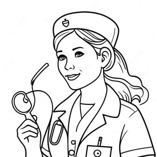 Modig Sjukskoterska Med Stetoskop Malarbild 114762-50506