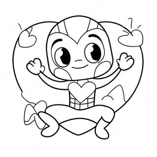 Sot Spiderman Med Hjarta Malarbild 115304-50924