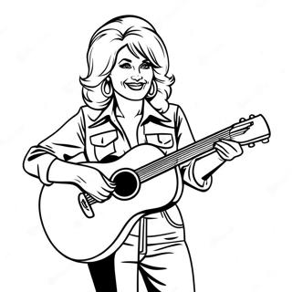 Dolly Parton Med Gitarr Farglaggningssida 115614-51165