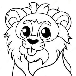 Luddig Baby Lejon Ropande Malarbild 116054 51514