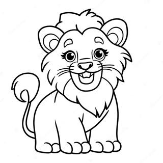 Luddig Baby Lejon Ropande Malarbild 116054 51515