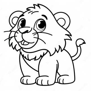 Luddig Baby Lejon Ropande Malarbild 116054 51516