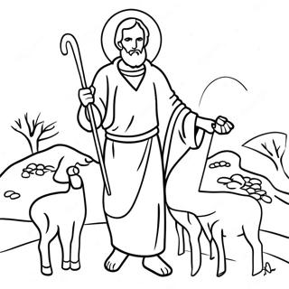 God Herde Som Haller En Stav Malarbild 116442-51811