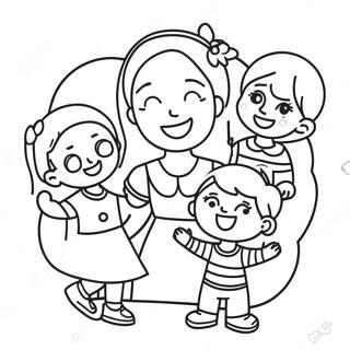 Glad Mamma Och Barn Malarbild 116518 51871