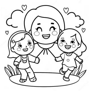 Glad Mamma Och Barn Malarbild 116518 52035