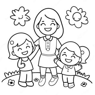 Glad Mamma Och Barn Malarbild 116518 52036