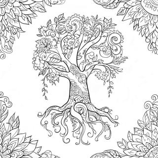 Fargglad Livets Trad Malarbild 116747-52208
