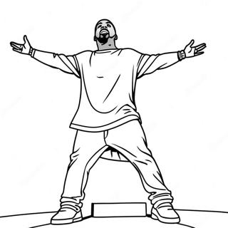 Kanye West Upptrader Pa Scen Malarbild 117623-52874