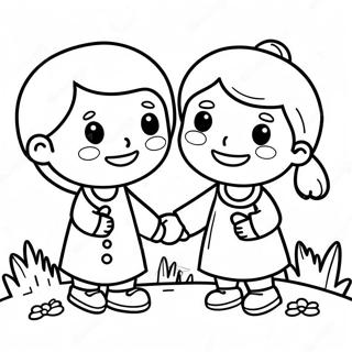 Glada Barn Som Delar Vanlighet Malarbild 118091 53246