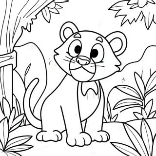 Aventyrlig Rosa Panter I Djungeln Malarbild 118271-53384