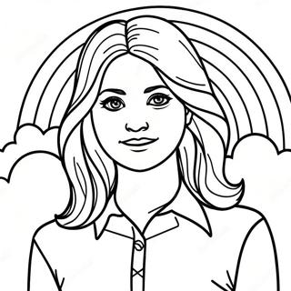 Skyler Med Regnbagsbakgrund Malarbild 118603 53760