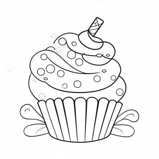 Fargglad Cupcake Med Strossel Malarbild 11899-1688