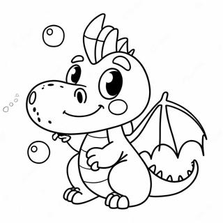 Lekfull Baby Drak Som Blaser Bubbles Malarbild 119346 54329