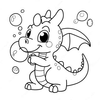 Lekfull Baby Drak Som Blaser Bubbles Malarbild 119346 54331