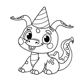 Rolig Baby Drak Med Partihatt Malarbild 119348-54339