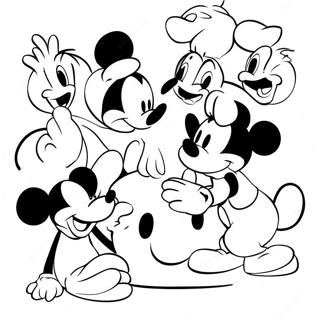 Mickey Mouse Lekande Med Vanner Malarbild 1194-2590