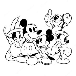 Mickey Mouse Lekande Med Vanner Malarbild 1194-2591