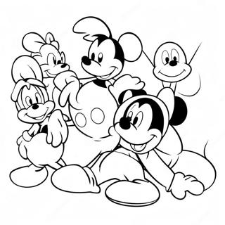 Mickey Mouse Lekande Med Vanner Malarbild 1194-2592