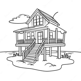 Charmigt Strandhus Malarbild 119632-54559