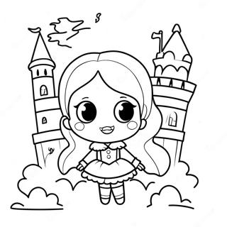 Skrammande Flicka Vampyr I Ett Slott Malarbild 119759 54653