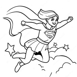 Supergirl Flyger Genom Himlen Malarbild 119861-54729