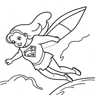 Supergirl Flyger Genom Himlen Malarbild 119861-54730