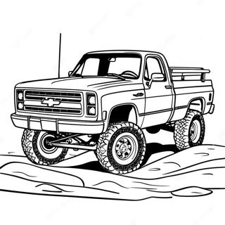 Hojd Chevy Lastbil Malarbild 120169-54968