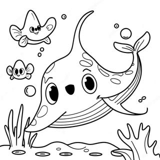 Glad Stingray Under Vattnet I Målarbild Målarbilder